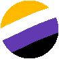 a circular nonbinary flag icon.